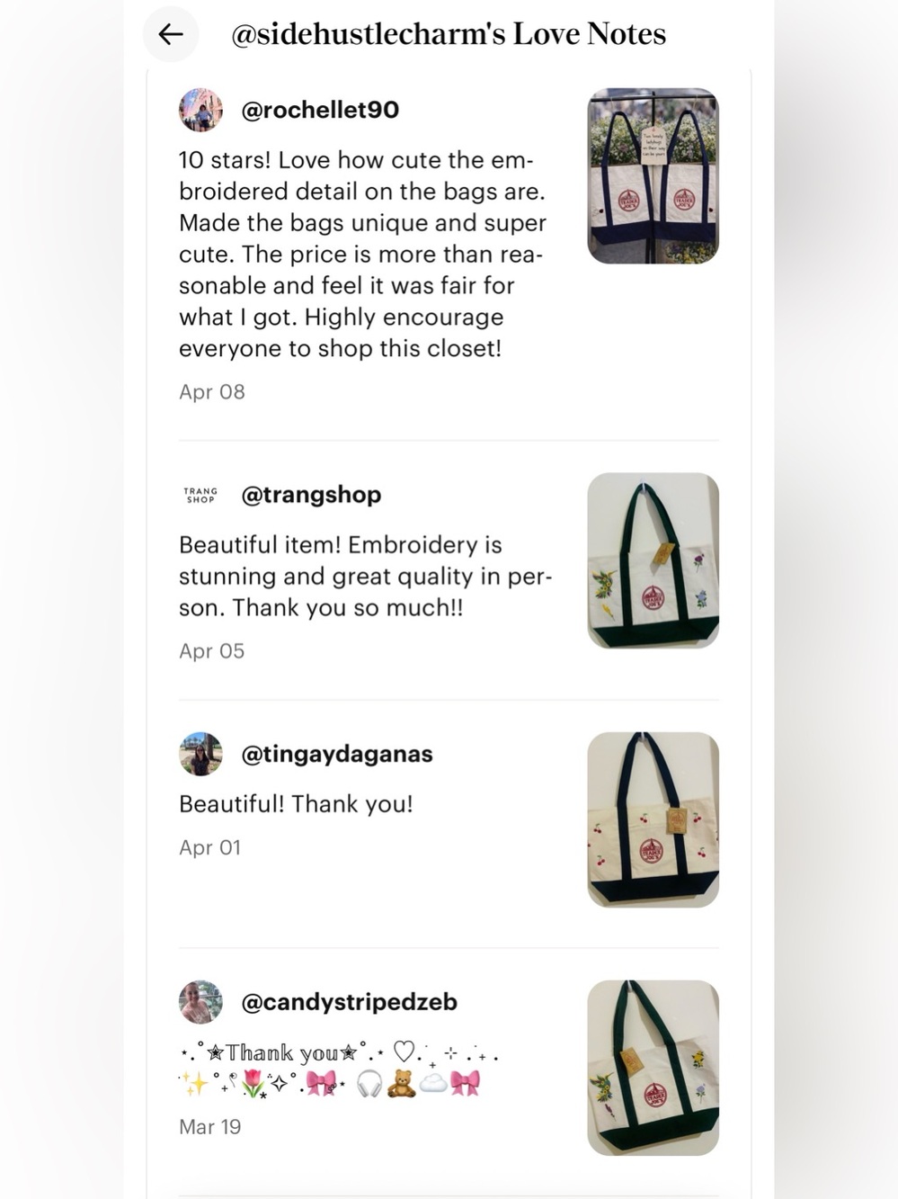 🩷💙💚Trader Joe’s embroidery tote ! NWT - Picture 6 of 6